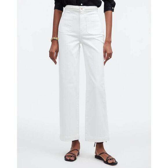 Madewell Denim - Madewell x Lisa Says Gah The Perfect Vintage Wide-Leg Crop Jean in White Size 31